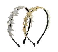 Wanciler 2 cerchietti per capelli con stelle glitterate, per ragazze e donne, accessori per capelli natalizi per feste di Natale, compleanni, matrimoni