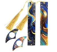 Wanciler 2 segnalibri con motivo galassia con nappe e 2 supporti per pagine in resina estetica per il pollice, accessori per la lettura, regalo per gli amanti dei libri, lettori, studenti, insegnanti