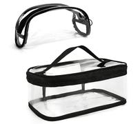 Wanciler Confezione da 2 trousse da viaggio trasparente in PVC impermeabile da viaggio per cosmetici da viaggio, organizer per cosmetici per donne e uomini