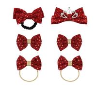 Wanciler Set di 6 fermagli per capelli rossi scintillanti con paillettes, per ragazze e donne, regalo di Natale, accessori per capelli per bambini e adulti, per feste di Natale, Capodanno, San