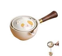 WANCUEO Axurhui Magic Teapot Cat, Set da Tè Semi Automatico, Set da Tè Portatile in Ceramica, Teiera Con Infusore a Rotazione 360°, Per Casa, Viaggio, Ufficio