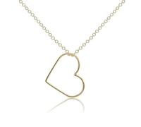 WANDA PLATA Collana Cuore Argento 925 Placcato in oro per Donna, Ragazza,Catena con Ciondolo a Cuore, Regalo per Fidanzata, Amica - Regalo San Valentino