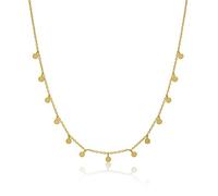 WANDA PLATA, Collana Girocollo Disco Tondo, Donna, Ragazza Argento Sterling 925 Placcato in Oro, Choker con Ciondoli Rotondi, Cerchi, Monete, Piastrine, Gioelli Idee Regalo Anniversario per Lei