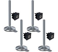 Wanda Set Di 4 Piedi In Acciaio M20x230 105mm Base Nera In Gomma