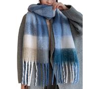 Wander Agio Sciarpa invernale da donna calda scialle lunga grandi sciarpe per il freddo coperta spessa sciarpe plaid colorato, Azzurro 8, Large