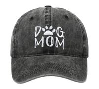 Wander Cap Cappellino da baseball da uomo con scritta "Dog Mom", ricamato, lavato, regolabile, per esterni, cappello da sole da donna rosso e blu, Nero , Taglia unica