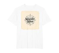 Wander Spesso: Design avventuroso della Bussola per i viaggiatori Maglietta, Uomo Taglie Grandi, Bianco, 5X Tall