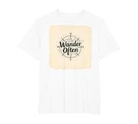 Wander Spesso: Design avventuroso della Bussola per i viaggiatori Maglietta, Uomo Taglie Grandi, Bianco, 4X Tall