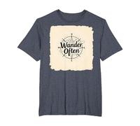 Wander Spesso: Design avventuroso della Bussola per i viaggiatori Maglietta, Uomo Taglie Grandi, Pervinca, 3X Tall