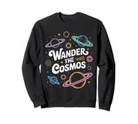 Wander The Cosmos Pastel Planets Carino Galaxy Citazione Felpa