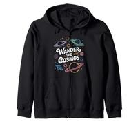 Wander The Cosmos Pastel Planets Carino Galaxy Citazione Felpa con Cappuccio