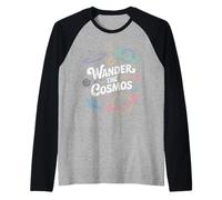 Wander The Cosmos Pastel Planets Carino Galaxy Citazione Maglia con Maniche Raglan