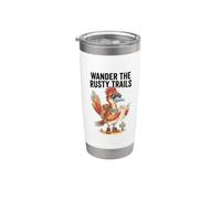 Wander The Rusty Trails, appassionato di escursionismo nel deserto, con uccelli da corsa Bicchiere termico in acciaio inox doppia parete