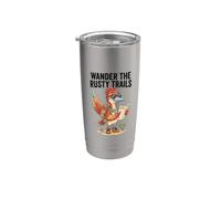 Wander The Rusty Trails, appassionato di escursionismo nel deserto, con uccelli da corsa Bicchiere termico in acciaio inox doppia parete