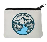 Wander Woman River Graphic - Portamonete in neoprene, 10 x 11 cm, colore: Bianco