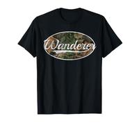 Wanderer Camouflage Camo Throwback Wilderness Travel Art Maglietta