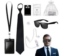 WanderGo 10 pezzi/7 pezzi costume da uomo in nero, Nero