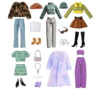 WanderGo 23 vestiti e accessori per bambole, include 5 set alla moda per bambole, maglioni, pantaloni, gonne a matita, cappelli, occhiali da sole, scarpe, collane, borse, per bambole da 29 cm (senza