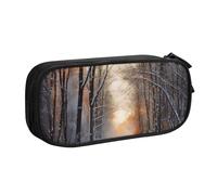 Wandering in the Winter Light Pencil Case, Zip Smooth Pencil Case, Portable Pencil Case Large School Stationery Storage Bag, Makeup Bag, Nero , Taglia unica, Beauty Case