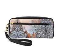 Wandering in The Winter Light - Trousse da viaggio da donna, con due tasche, per accessori di bellezza quotidiani, Nero , Taglia unica, Astuccio per trucchi