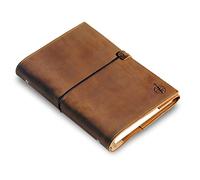 Wanderings A5 Leather Binder Planner - Refillable 6 Ring Journal with Inner Pockets - Hand-Crafted Genuine Leather Organizer- Filofax Compatible. 52 Undated Weeks with Notes Section - 6" x 8.5"