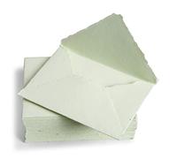 Wanderings Busta Verde Fatto a Mano Con Bordo Grezzo - 13x18 cm - Confezione Da 25 - Per Annunci, Inviti Di Nozze, Biglietti Di Auguri, Artigianato - Spessore 250 GSM