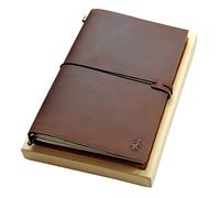 WANDERINGS Large Travelers Notebook - 7.5"x11" / 19cm x 28cm - The Grande Travel Journal. A Beautifully Handcrafted, Rugged and Refillable Leather Journal. Perfect for Writing, Artwork, Scrapbooking
