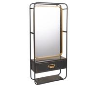 WANDERLUST DECO Espejo de pared de Metal Negro 40x15x90