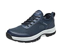 Wanderschuhe Herren Trekkingschuhe Bergschuhe Rutschfeste Leichte Outdoor Schuhe Netz Atmungsaktives SchnüRhalbschuhe StoßDäMpfung Und RüCkprall Laufschuhe Outdoor Fashion Walkingschuhe, blu, 42 EU