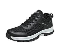 Wanderschuhe Herren Trekkingschuhe Bergschuhe Rutschfeste Leichte Outdoor Schuhe Netz Atmungsaktives SchnüRhalbschuhe StoßDäMpfung Und RüCkprall Laufschuhe Outdoor Fashion Walkingschuhe, Nero , 44 EU