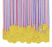 WANDGU 100 medaglie sportive: medaglie vincenti, set di medaglie per bambini, medaglie d'oro per bambini, super medaglie, feste di compleanno per bambini, regalo per sport, feste, premi