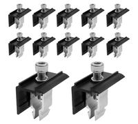 WANDGU 12 pezzi supporto pannello solare morsetto terminale: 30 mm pannello solare supporto morsetto bordo con chiave inglese, supporto pannello solare regolabile per montaggio pannello solare, colore