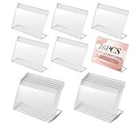 WANDGU 16 Pezzi Supporto per Etichette in Acrilico Trasparente Verticale, Espositore da Tavolo in Acrilico, Porta-Nome da Tavolo, Porta Menu per Matrimonio, Ristoranti, Caffè, Ufficio (10x15CM)