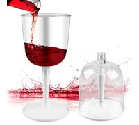 WANDGU 2 bicchieri da vino in plastica: bicchieri da vino da campeggio, riutilizzabili, portatili, moderni, lavabili in lavastoviglie, per feste, campeggio, festival, picnic