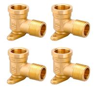 WANDGU 4 pezzi Parabrezza da parete da 1/2 pollici: connettore acqua, filettatura interna, scatola da parete da 1/2 pollice, arco in ottone, 90 gradi, raccordo angolare con filettatura interna, ideale