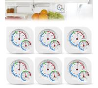 WANDGU 6 Pezzi 2in1 IgrometroTermometro Analogico, Termoigrometro Professionale, Termometro e Igrometro Senza Fili, Preciso per Giardino, Auto