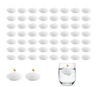 WANDGU 60 candele galleggianti: candele calde impermeabili 30 - 60 minuti, candele galleggianti non profumate per la piscina di nozze, la vasca da bagno di San Valentino, la cena, la decorazione