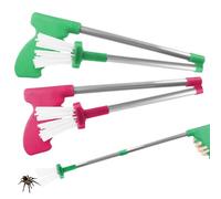 WANDGU Acchiaragni Extra Lungo 80cm: 2 Pezzi Acchiaragni con Manico, Acchiaragni Portatile, Acchiaragni Pieghevole, Acchiaragni per Catturare e Rimuovere in Sicurezza, Verde + Rosa