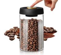 WANDGU Barattolo per caffè ermetico: contenitore per caffè, barattoli con coperchio sottovuoto, contenitore per caffè in vetro, contenitore per caffè per chicchi di caffè, tè, noci, cacao, caffè (1200