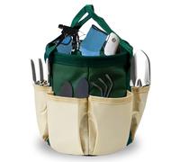 WANDGU Borsa da giardino da 20 cm: borsa da giardino, pieghevole per attrezzi da giardino, con 6 tasche esterne e tessuto Oxford, cestino pieghevole per giardino, campeggio, bagno