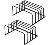 WANDGU Confezione da 2 taglieri Rack: supporto per tagliere e supporto per coperchio con sistema a 5 scomparti, supporto per taglieri nero, salvaspazio per zona cottura e zona giorno