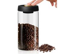 WANDGU Contenitore in vetro per chicchi di caffè: 1800 ml, in vetro, contenitore per chicchi di caffè con coperchio sottovuoto, contenitore ermetico per chicchi di caffè, contenitore per cereali