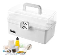 WANDGU Contenitore per medicinali a 3 livelli, multifunzione, con maniglia per medicinali, per la casa, 29 x 16 x 15,7 cm, bianco, 29*16*15.7CM