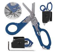 WANDGU Forbici Mediche Multifunzione Pieghevoli 6 in 1 Raptor, Cesoie di Emergenza, Multitool Pinze per Attività Quotidiane (blu)