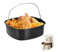 WANDGU Friggitrice ad aria calda da 8''/22 cm, forma quadrata in ferro ad aria calda, stampo riutilizzabile per torte, cestino per pane, accessori per friggitrici, friggitrici, patatine fritte