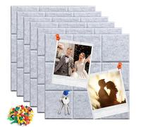 WANDGU Lavagna in Feltro Autoadesiva: 6 Pezzi di Lavagna in Poliestere Premium, Lavagna Memo Fai da Te, per Ufficio Cucina, 30x30cm Grigio Scuro