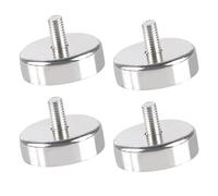 WANDGU Magneti al neodimio con filettatura: 4 pezzi forti magneti rotondi al neodimio, con filettatura esterna M6, 55 kg, forza di trazione, magnete a cilindro, filettatura esterna, pinza piatta per