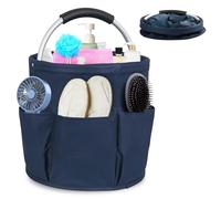 WANDGU Organizer per prodotti per la pulizia, cestino autoportante, organizer pieghevole con manico e 6 tasche per giardino, bagno, interni, blu navy