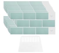 WANDGU Piastrelle Adesive 3D Autoadesive: 10 Pezzi Rivestimento Murale Effetto Pietra Cucina 30,5 x 15,3 cm Impermeabile Paraspruzzi PU Verde Decorazione da Parete Soggiorno