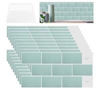 WANDGU Piastrelle autoadesive per cucina: set da 10 adesivi per piastrelle, bagno, piastrelle adesive resistenti al calore, impermeabili e facili da applicare per parete posteriore della cucina